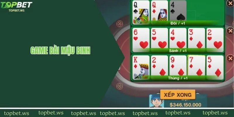 Mậu binh trở thành siêu phẩm game bài đáng trải nghiệm nhất tại topbet